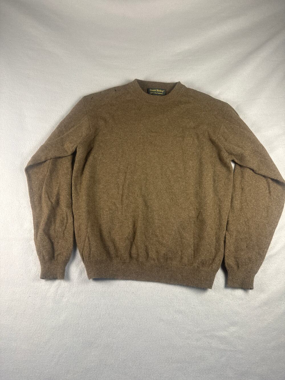 Vintage Daniel Bishop Sweater Mens M Brown 100% 2 Ply Cashmere Quiet Luxury